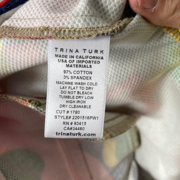 Trina Turk Moss 2 Pant In Nocolor Cropped Dress Pant Colorful Women's Size 4 - Picture 10 of 10